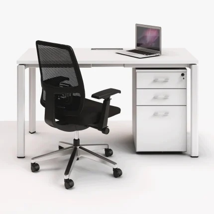 Escritorio Tampa Con Cajonera Full Blanco